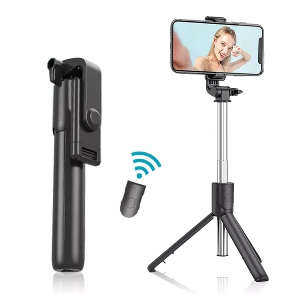 Selfie Stick R1S-L  with Detachable Bluetooth Wireless Remote Phone Holder Compatible with All Smartphones Bluetooth Selfie Stick