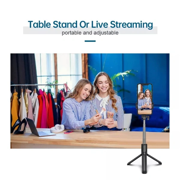 Selfie Stick R1S-L  with Detachable Bluetooth Wireless Remote Phone Holder Compatible with All Smartphones Bluetooth Selfie Stick