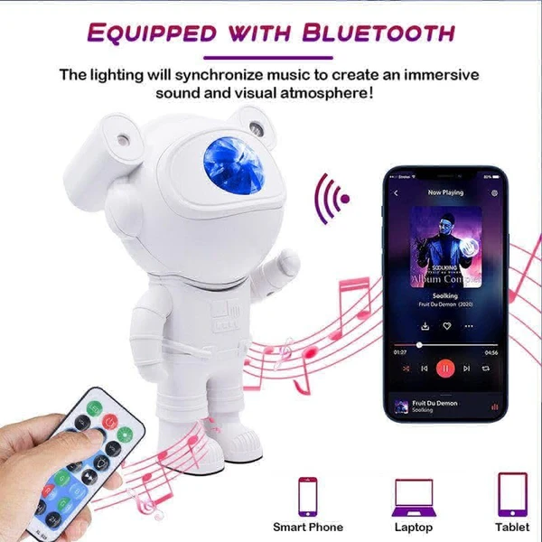 Star Projector Galaxy Projector with Bluetooth Connect and Remote Control - 180° Adjustable Timer Kids Astronaut Nebula Night Light, for Baby Adults Bedroom, Gaming Room, Home and Party