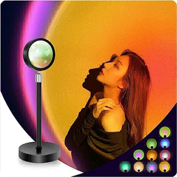 Sunset Lamp Projection Lamp Night Light Romantic 16 Colors Changing with Remote for Family Atmosphere Light for Adults, Children, Couples
