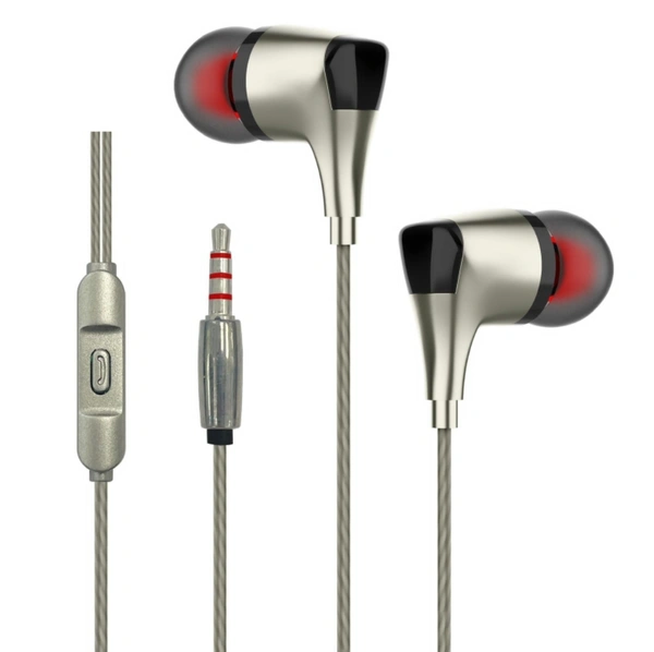 Tecsox Octave with Pouch 3.5 mm Wired Earphone In Ear Powerfull Bass Silver