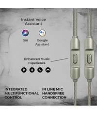 Tecsox Octave with Pouch 3.5 mm Wired Earphone In Ear Powerfull Bass Silver