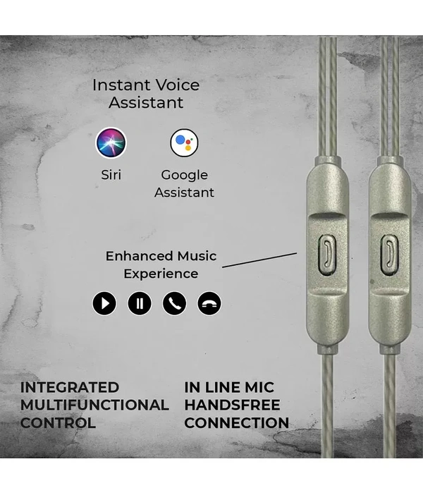 Tecsox Octave with Pouch 3.5 mm Wired Earphone In Ear Powerfull Bass Silver