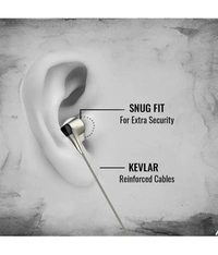 Tecsox Octave with Pouch 3.5 mm Wired Earphone In Ear Powerfull Bass Silver