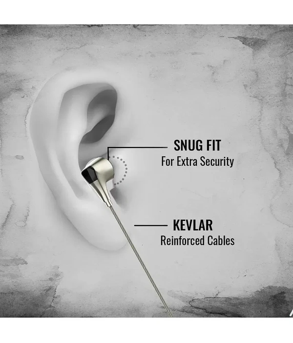 Tecsox Octave with Pouch 3.5 mm Wired Earphone In Ear Powerfull Bass Silver