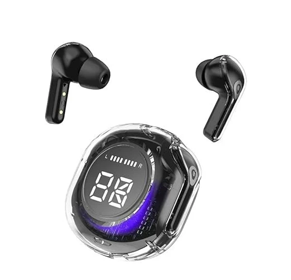 Ultrapods Pro TWS Earbud, Bluetooth Earbuds with Display, Transparent Design, 30 Hrs Playtime with Fast Charging, Bluetooth 5.3 (Black)