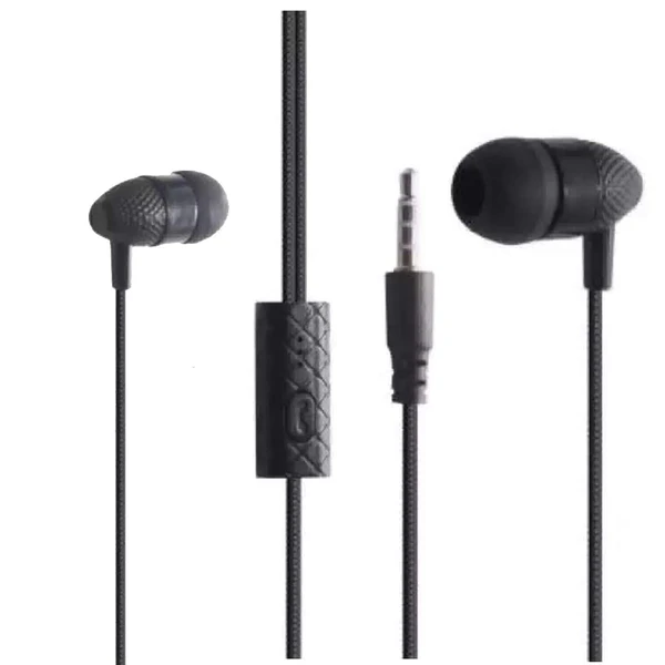 Universal Wired Earphones with 3.5mm Jack - Black