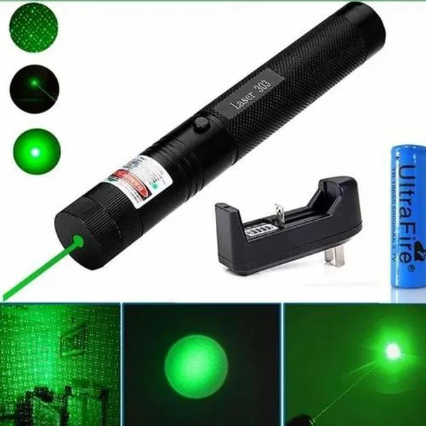 Green Laser Rechargeable Pointer Party Pen Disco Light 5 Mile + Battery Disco - Forest Green