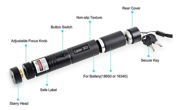 Green Laser Rechargeable Pointer Party Pen Disco Light 5 Mile + Battery Disco - Forest Green