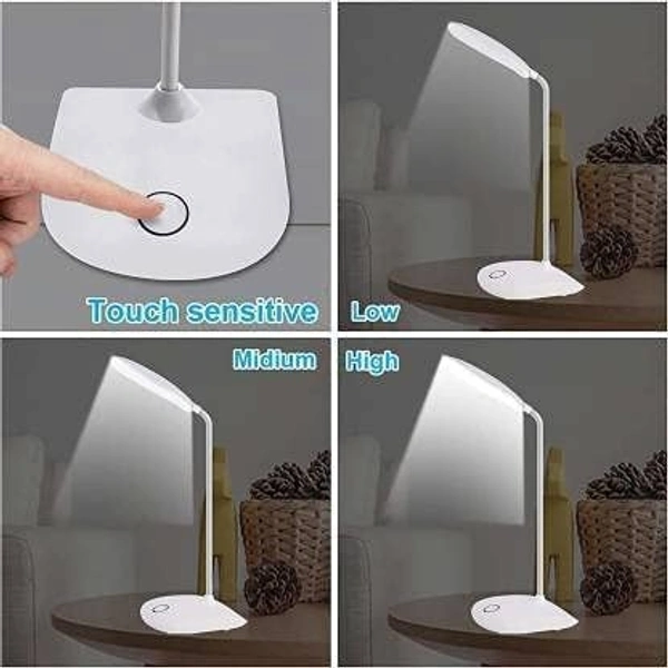 Gesto Battery Operated Table Lamp for Study Led Light, Touch Control Eye Caring, Desk Lamp for Work from Home, Portable Reading Light (Assorted Color, Plastic, Pack of 1)