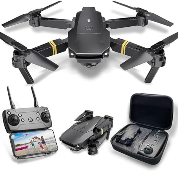 HILLSTAR Foldable Remote Control Drone with Camera HD Wide Angle Lens Optical Flow Positioning with Battery WiFi FPV 4-Axis Camera with Dual Flash Lights (MultiColor)
