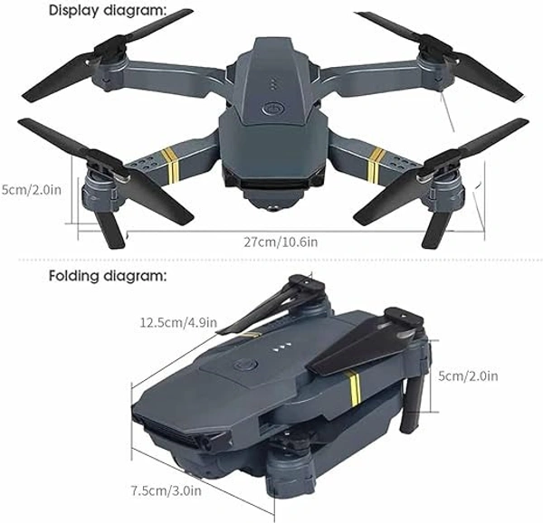 HILLSTAR Foldable Remote Control Drone with Camera HD Wide Angle Lens Optical Flow Positioning with Battery WiFi FPV 4-Axis Camera with Dual Flash Lights (MultiColor)
