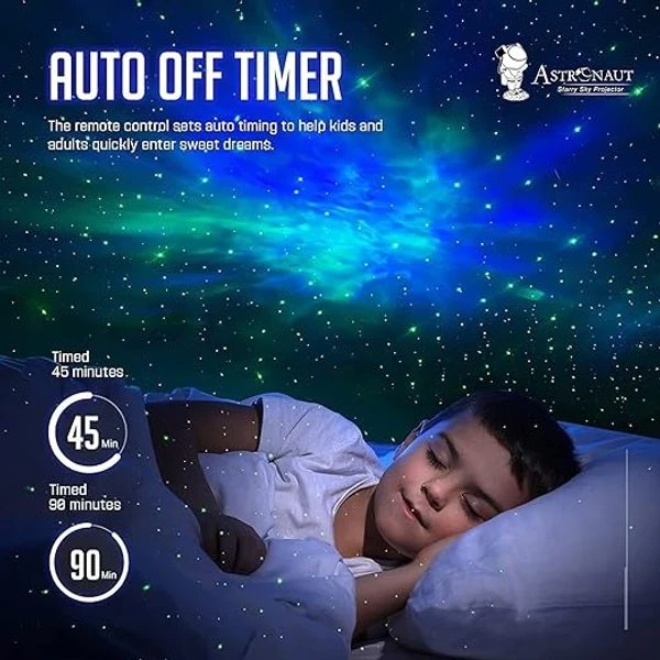 Astronaut Galaxy Projector with Remote Control - 360° Adjustable Timer Kids Astronaut Nebula Night Light