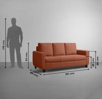 ISHA SOFA CENTRE 3 SEATER SOFA  - Brown