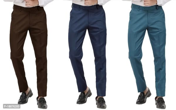 Mancrew Formal Trousers Combo - Navy Blue , Black