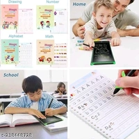 Early Learning Magic Practice Copybook 4 in 1 Combo And Writing Tablet - Purple, Free
