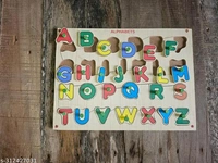 26 Alphabets with Knobs Wooden Puzzle - Free