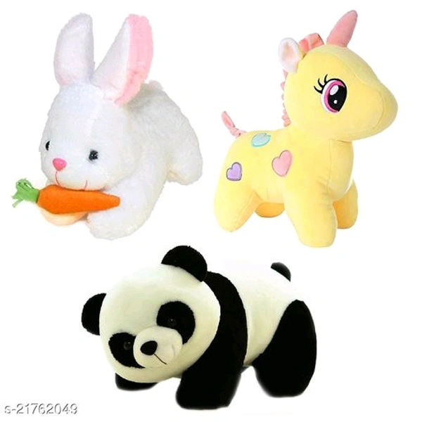 Combo 3 Soft Toys Panda, Unicorn and Rabbit - Free