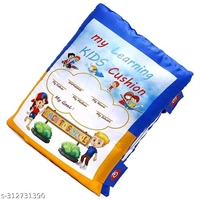 Velvet Learning Cushion Pillow Book for Kids  - Cornflower Blue, Free