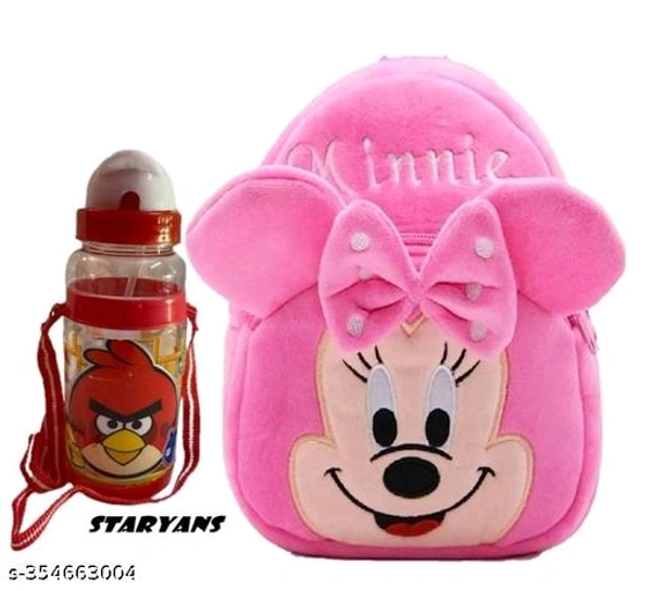 Minnie Pink With Free Water Bottle Cute Kids Bag - Tickle Me Pink, Free