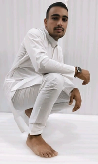 White Kurta Pajama Set For Men  - 40