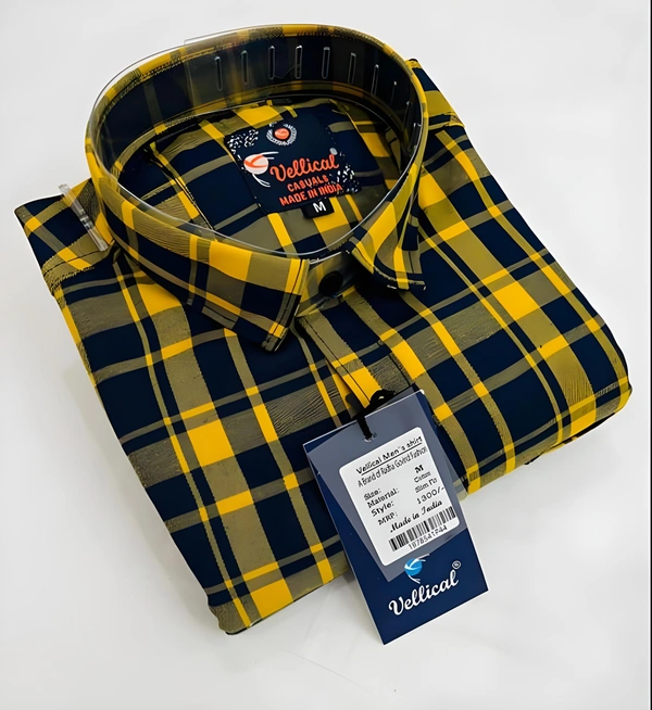 Vellical Men Shirts - Yellow, L