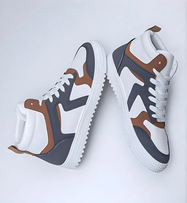 Casual shoes for men white Grey Camel Shoes - White, NID-7