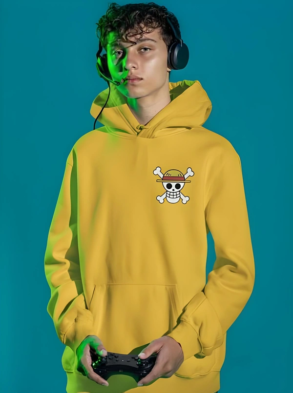 One piece Backprint Anime Hoodies - Yellow, L
