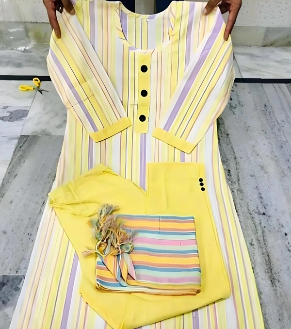 Khadi cotton kurti - Yellow, M