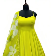 NEW DESIGNER PARTY WEAR LOOK GOWNName: NEW DESIGNER PARTY WEAR LOOK GOWN - Electric Lime, XL