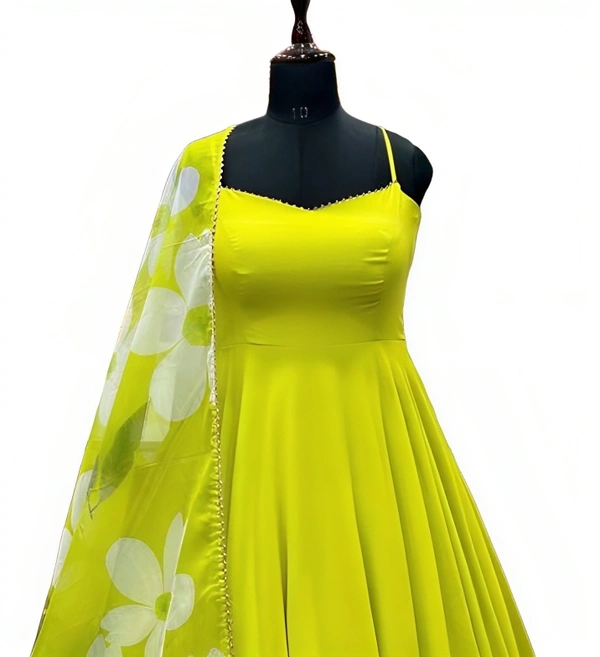NEW DESIGNER PARTY WEAR LOOK GOWNName: NEW DESIGNER PARTY WEAR LOOK GOWN - Electric Lime, XL