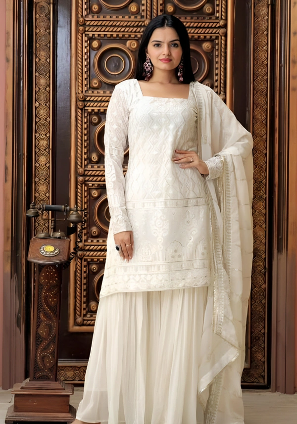 Zara Kurti Set Combo - White, L
