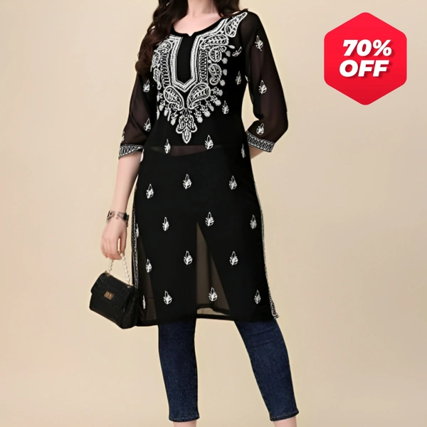 Aakarsha Drishya Kurtis - Black, M