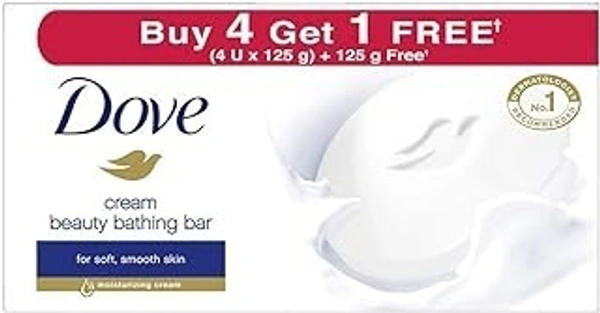 dove cream beauty soapDove Cream Beauty Bathing Bar (Pack of 5) 125g each For 24