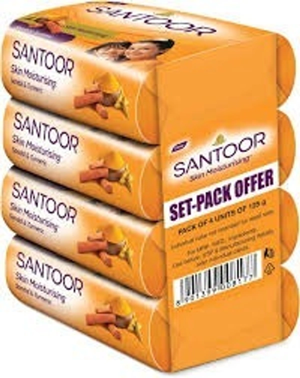 Santoor by Wipro Skin Moisturizing Sandal & Turmeric Bathing Bar Soap For Soft & Youthful Skin