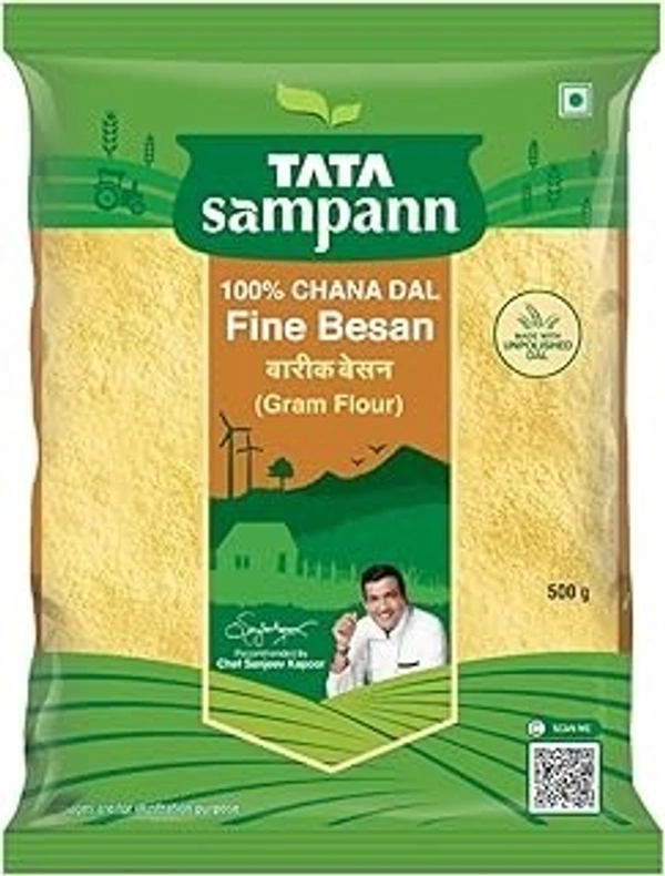 Tata Sampann 100% Chana Dal Fine Besan, Gram Flour, 500g
