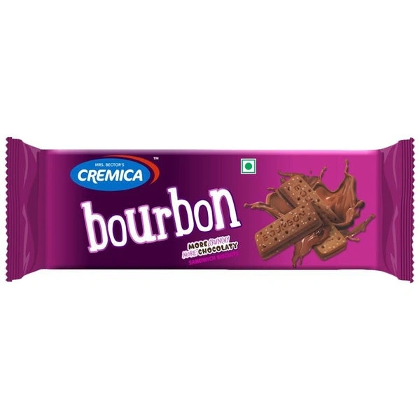 Cremica Bourbon Sandwich Biscuits - Chocolaty, 120 g
