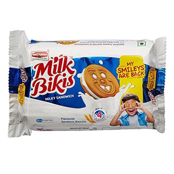 Britannia Milk Bikis Milk Cream Biscuits, 200 g