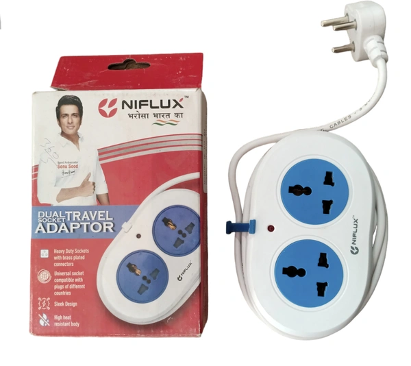 Niflux Dual Socket Travel Adapter 
