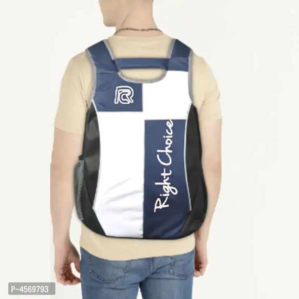 Stylish White And Blue Unisex Backpack