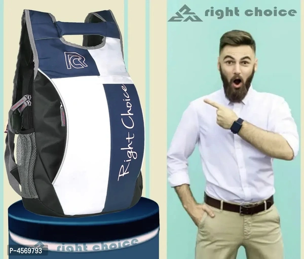 Stylish White And Blue Unisex Backpack