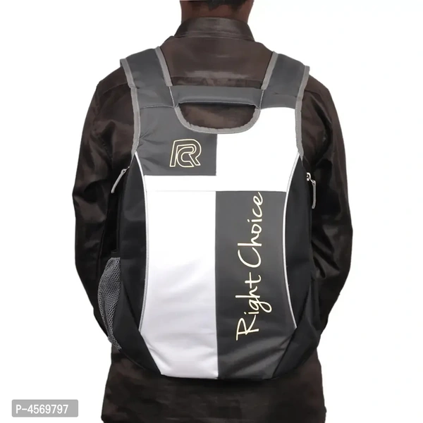 Stylish White and Grey Unisex Backpack
