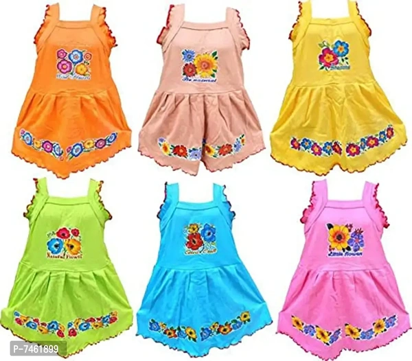 Printed Cotton Dress Combo for Girls - 6 Pack, 10-12 Months