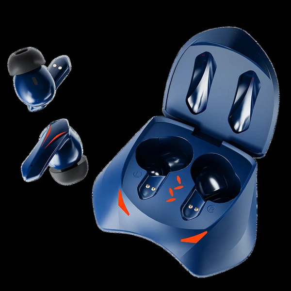 Ubon pTron Newly Launched Bassbuds Razer TWS Earbuds, 40ms Gaming Low Latency, TruTalk AI-ENC Calls, Deep Bass, 45Hrs Playtime, HD Mic, in-Ear Bluetooth 5.3 Headphones, Type-C Fast Charging & IPX5 (Blue)