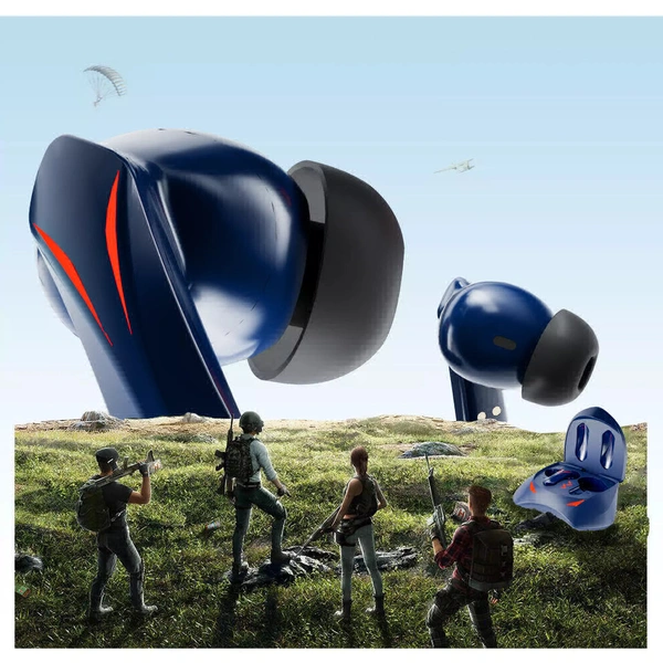 Ubon pTron Newly Launched Bassbuds Razer TWS Earbuds, 40ms Gaming Low Latency, TruTalk AI-ENC Calls, Deep Bass, 45Hrs Playtime, HD Mic, in-Ear Bluetooth 5.3 Headphones, Type-C Fast Charging & IPX5 (Blue)