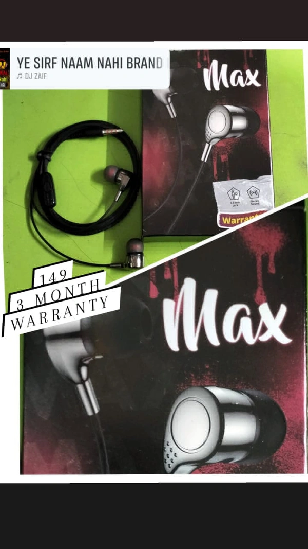 Earphone 3 Months Warranty 