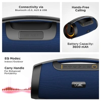 Boat Bluetooth Speaker with 40W RMS Sound, IPX5, Portable and Lightweight, Battery Capacity 3600mAh, BT, AuxRead