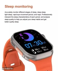 S8 Ultra Pro Smartwatch Fitness Smartwatch with BT v5.0 Mic (Orange Strap, Free Size)
