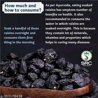 Seedless Black Raisins 250g | Dried Kishmish Without Seeds, Dry Grapes | Kali Kismis Dry Fruits | Kali Darakh (250) - 250g
