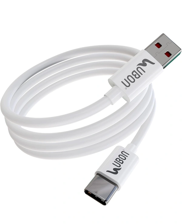 Ubon USB to Type C Charging Cable WR-329, 100W High Speed Data Sync and Charging Cable 1Mtr Length | Compatible with iOS & Android